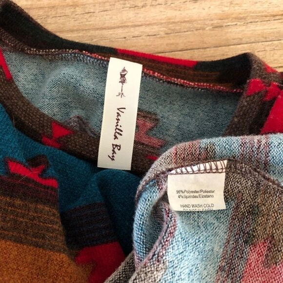 Aztec Southwest Print Sweater Top S - Picture 4 of 4